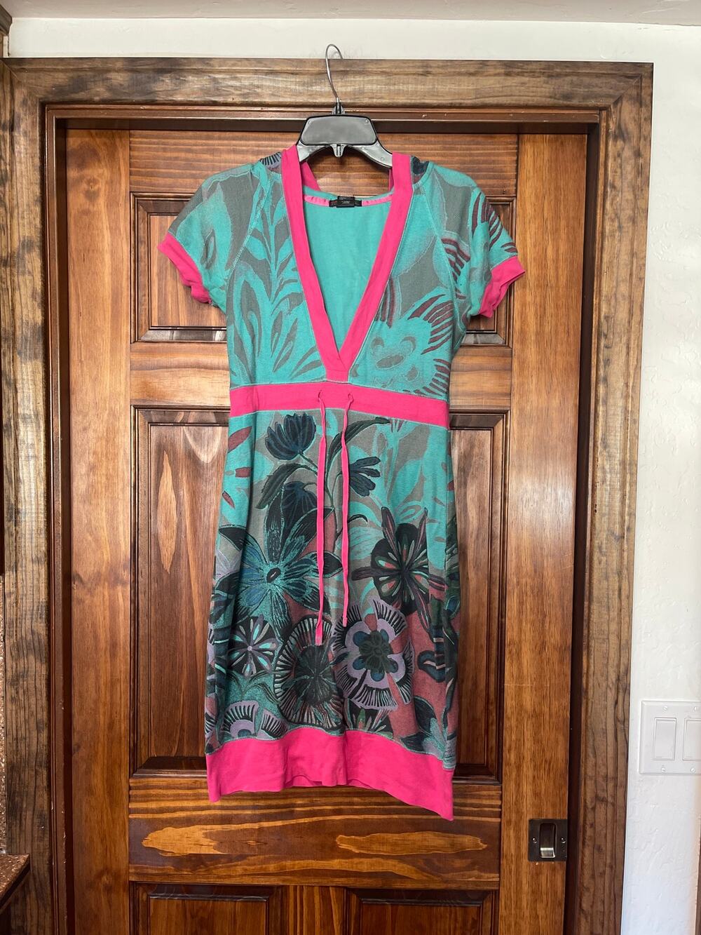 Vintage Custo Barcelona Y2K Teal
Pink Floral Graphic Mini Dress Sz 2 (M)